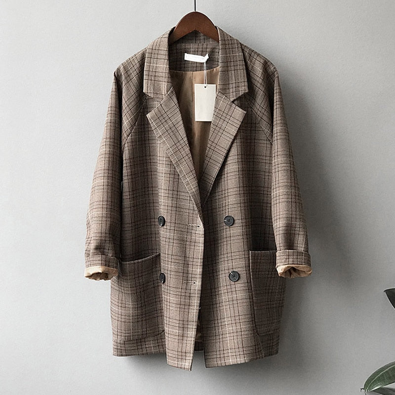 Vintage Ekose Blazer Ceket