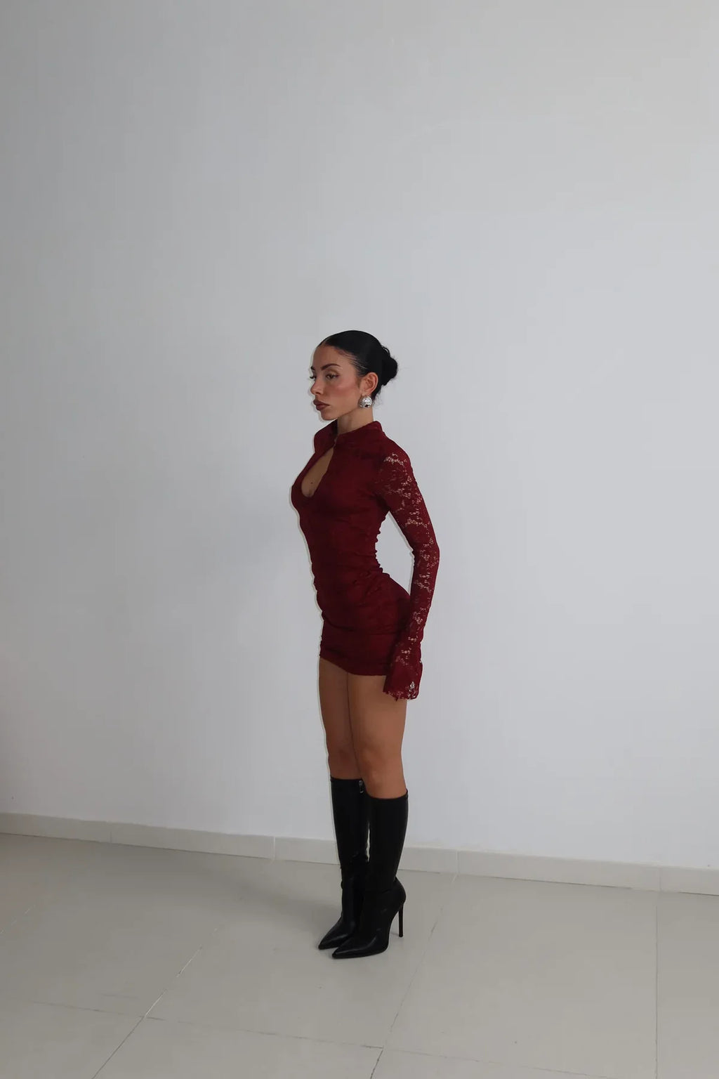 Mirelle Dantel Göğüs Detay Mini Elbise