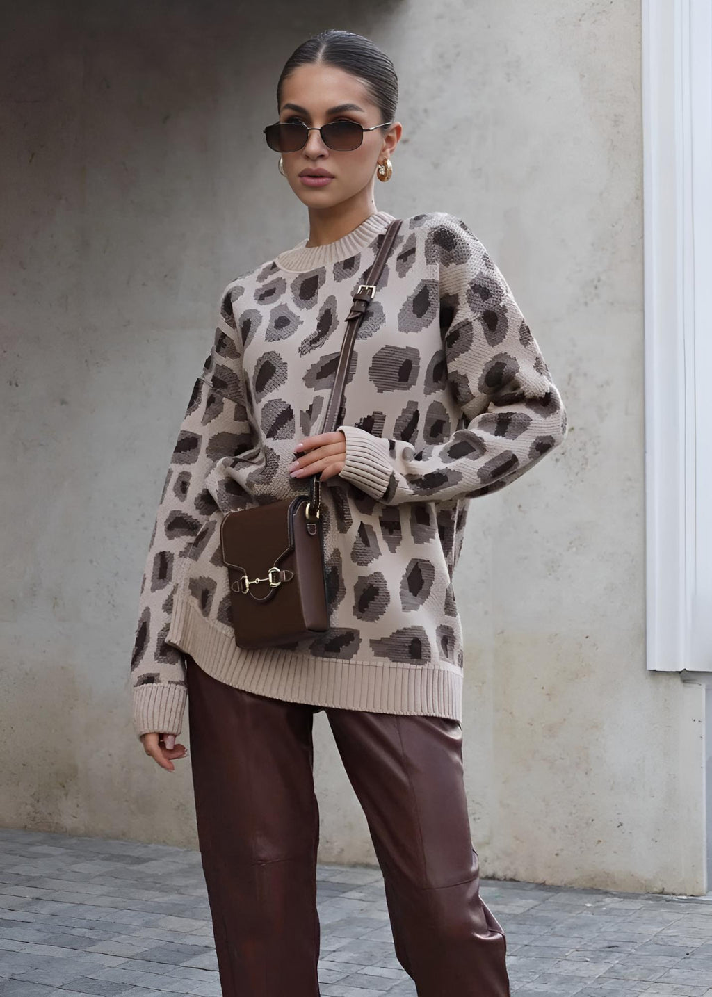 Harmony Leopar Desenli Oversize Kazak