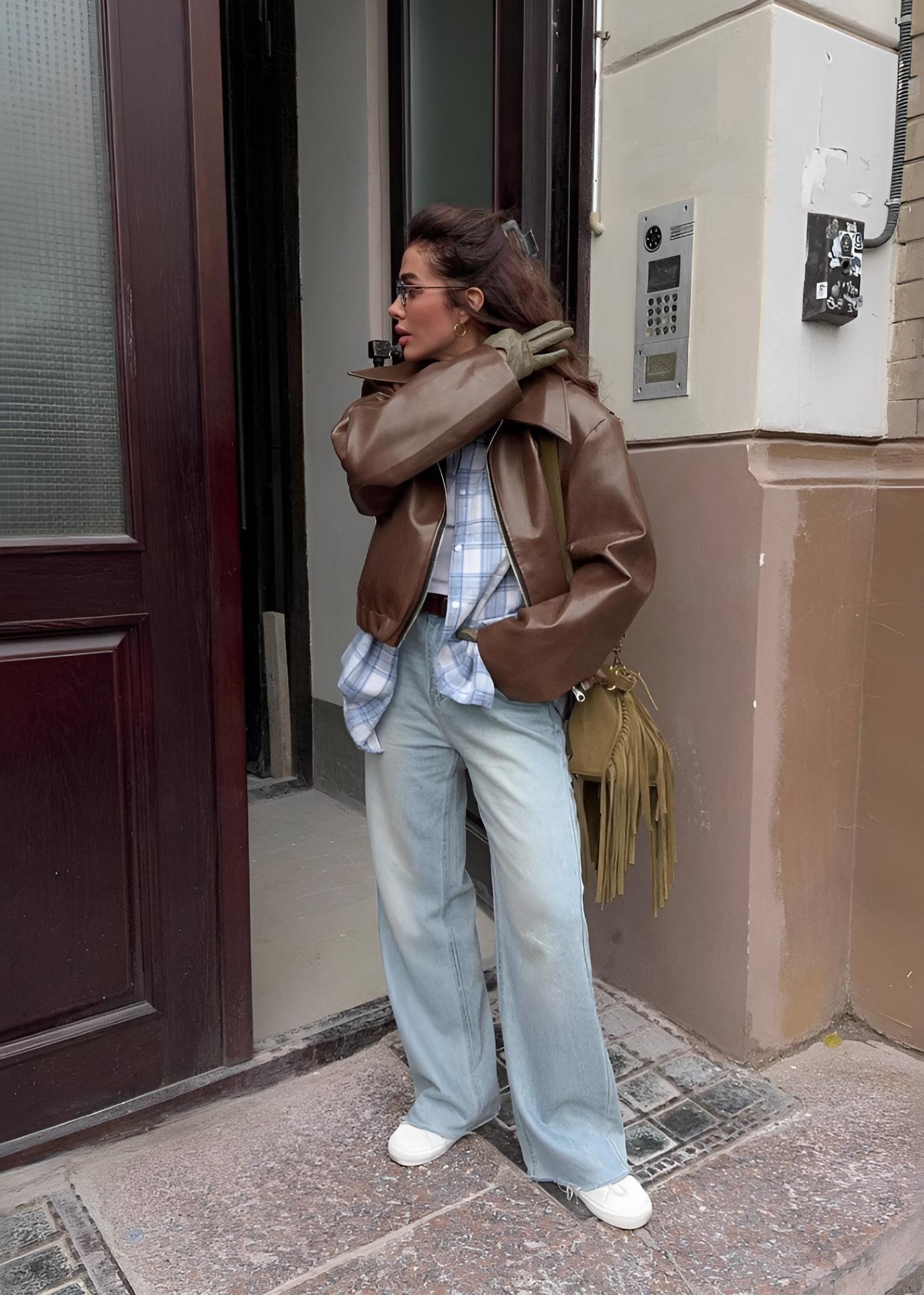 Clara Oversize Suni Deri Ceket