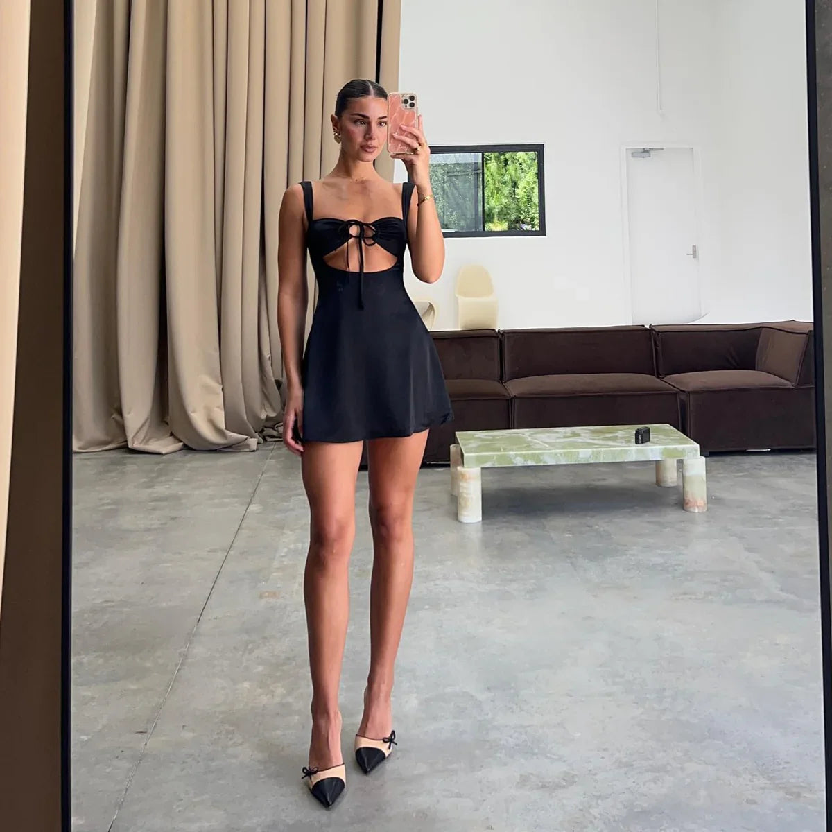 Monaco Saten Mini Elbise