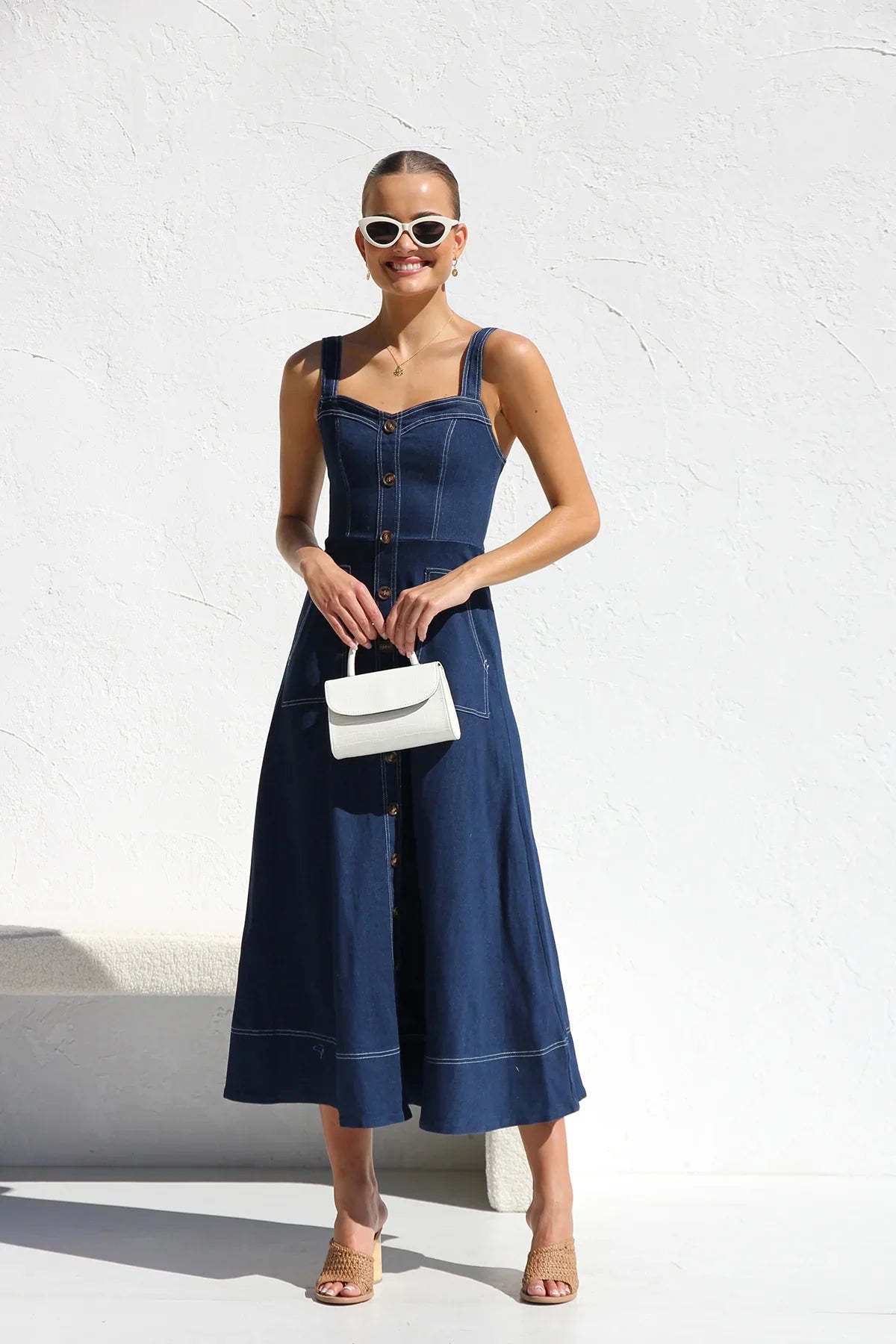 Heavenly Denim Maxi Elbise