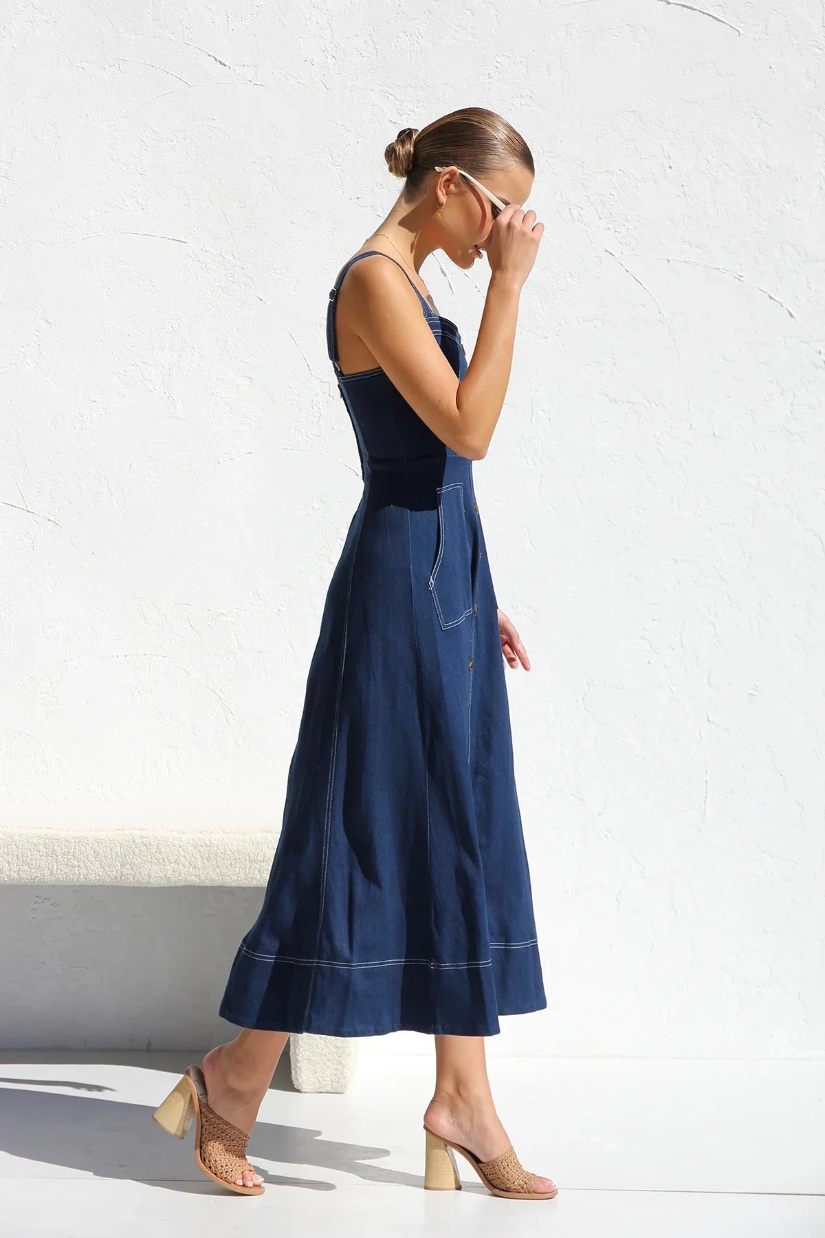 Heavenly Denim Maxi Elbise