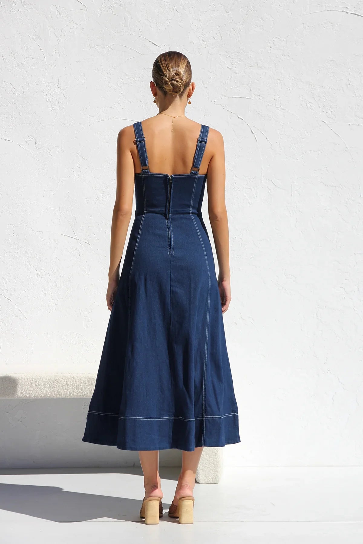 Heavenly Denim Maxi Elbise