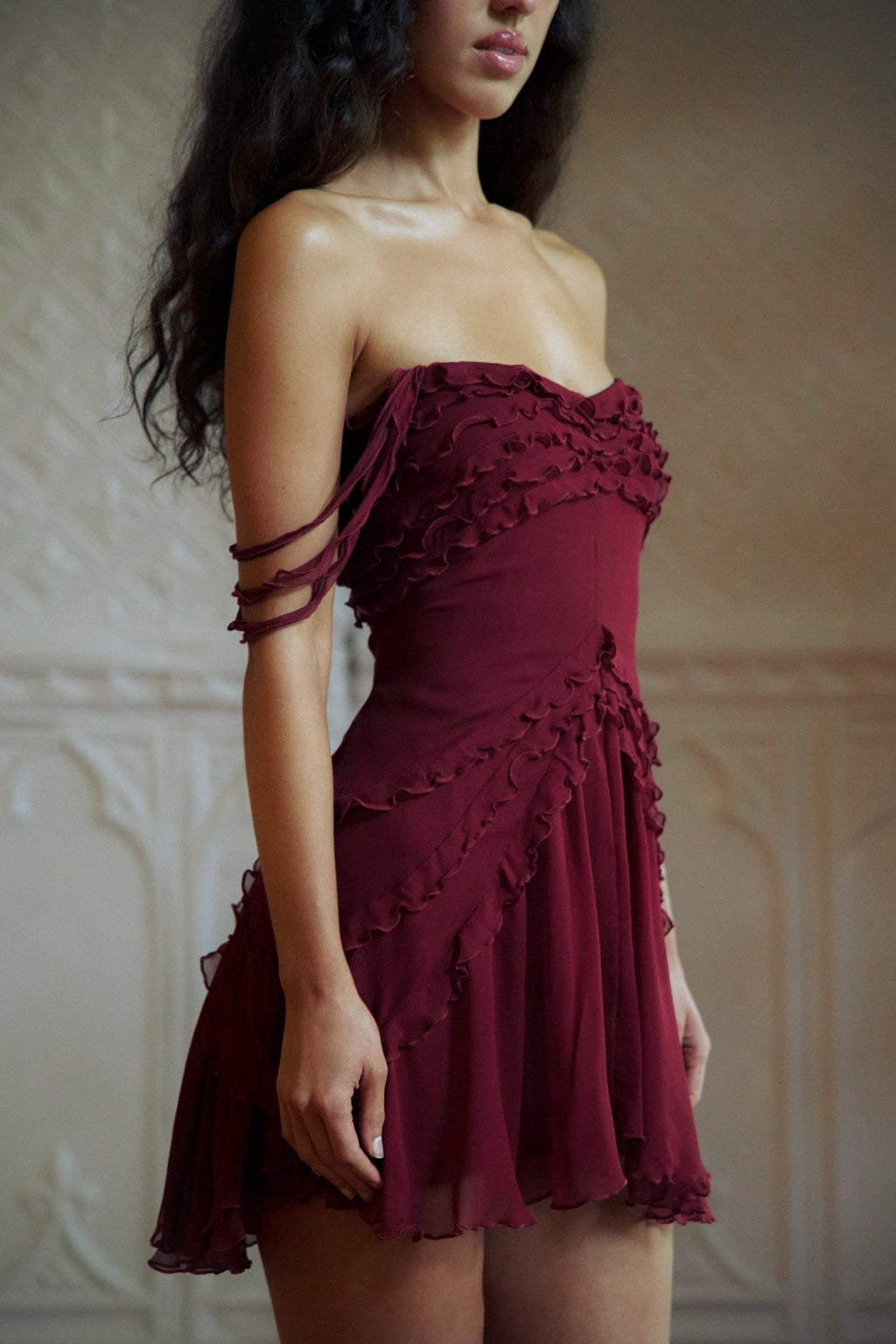 Cascading Mini Elbise