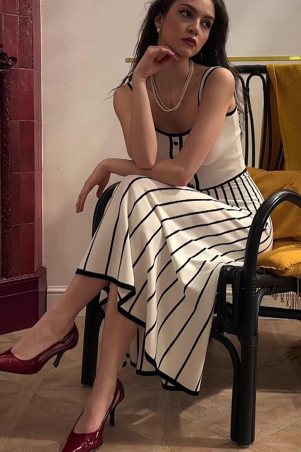 Pag Örgü Midi Elbise