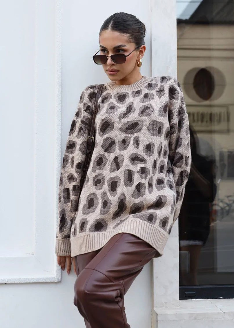 Harmony Leopar Desenli Oversize Kazak