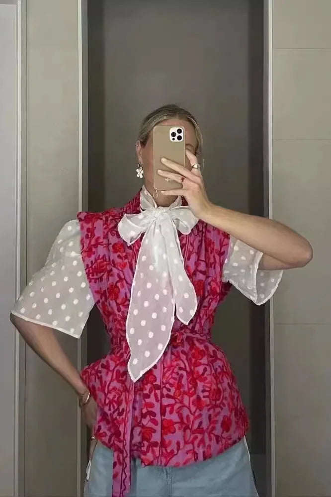 Mariolia Baskılı Kuşaklı Yelek