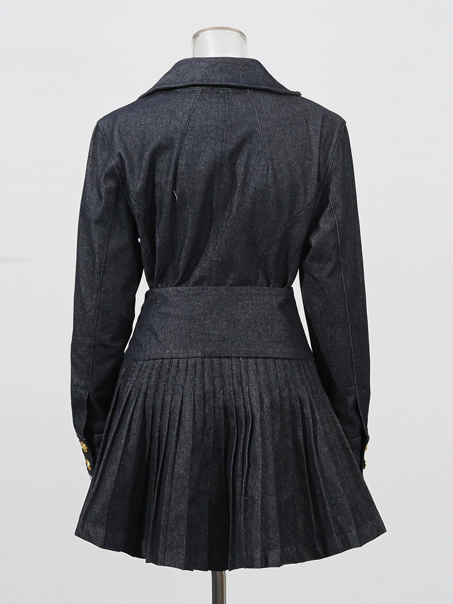 Denim Gömlek Etek Takım