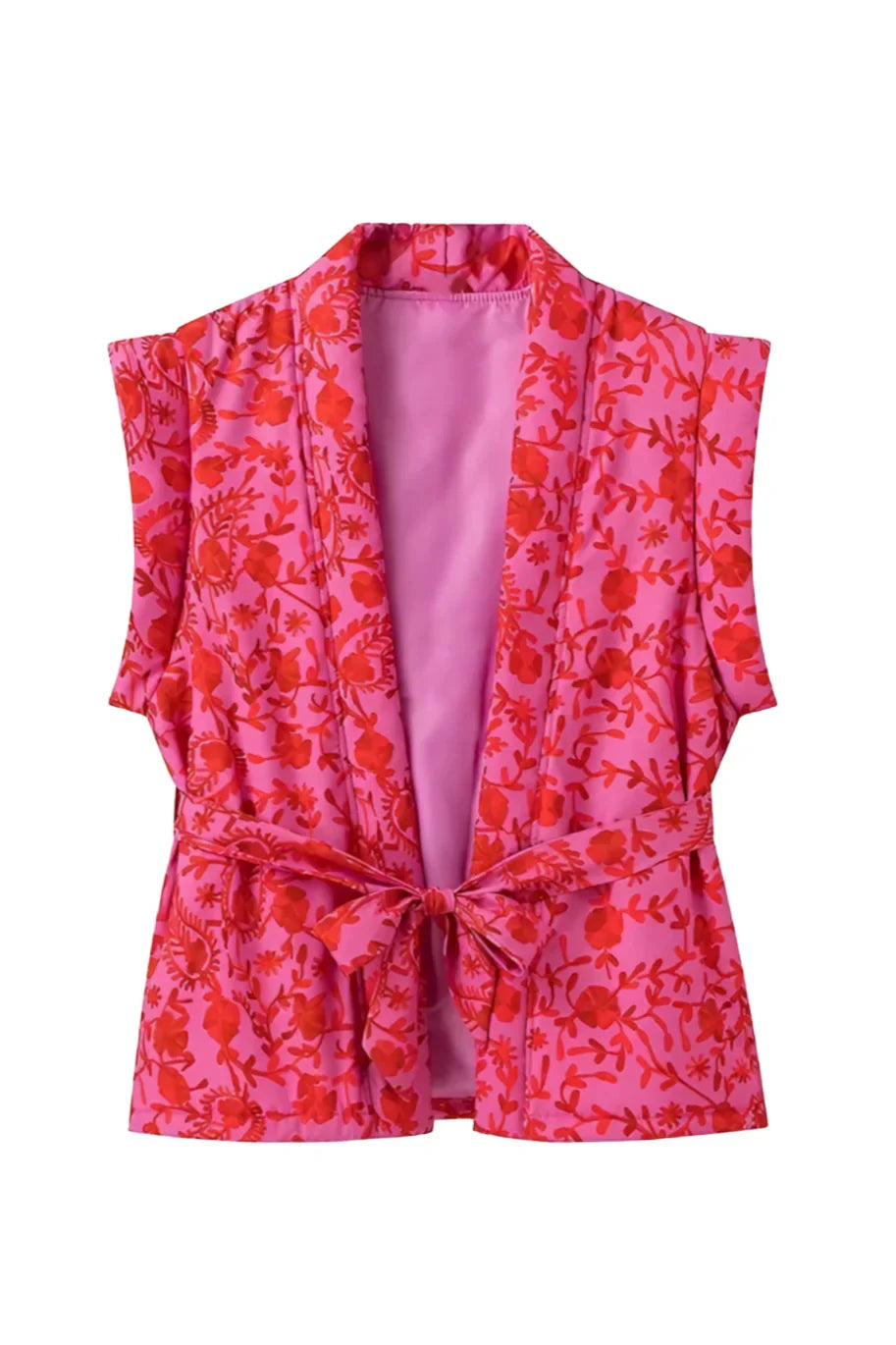 Mariolia Baskılı Kuşaklı Yelek