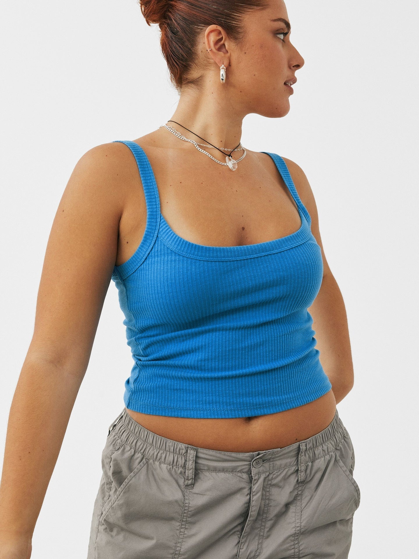 Muı Mavi Örme Kaşkorse Crop Top - Riosso