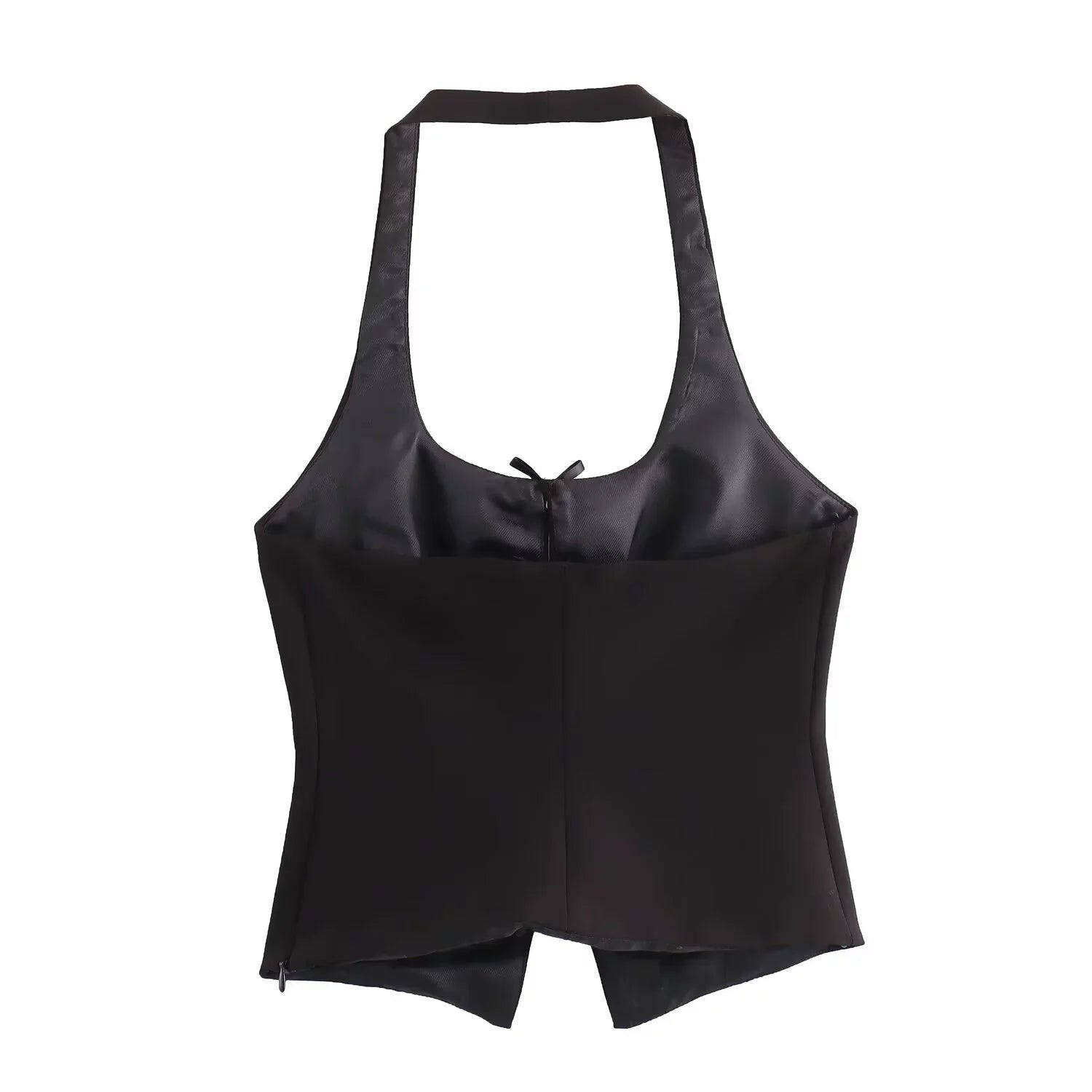 Chaya Fiyonk Süslemeli Halter Crop Bluz