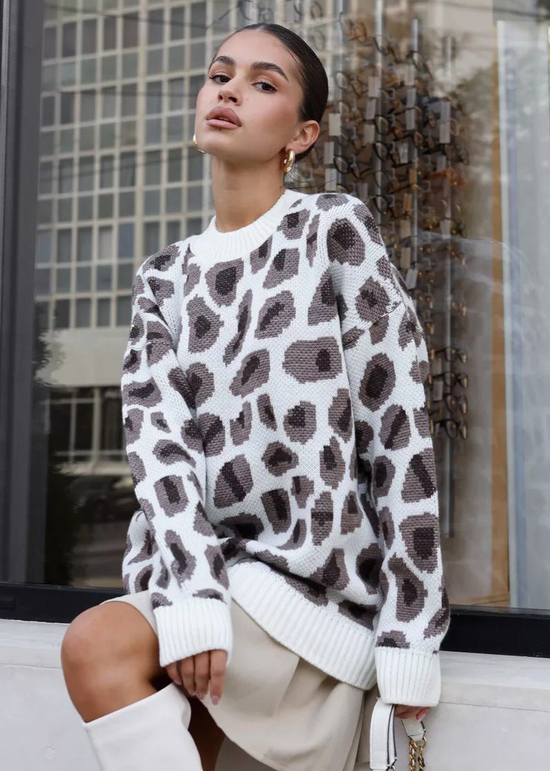 Harmony Leopar Desenli Oversize Kazak