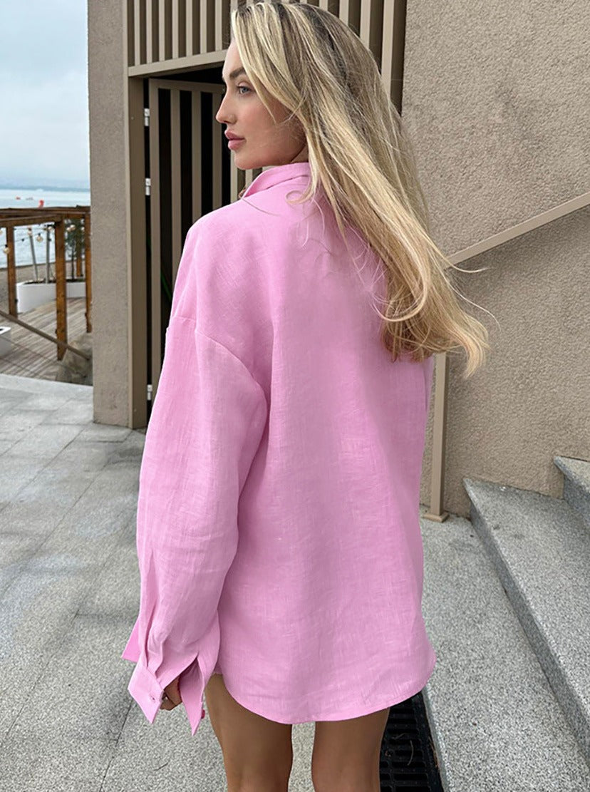 Zari Uzun Kollu Oversize Gömlek - Riosso