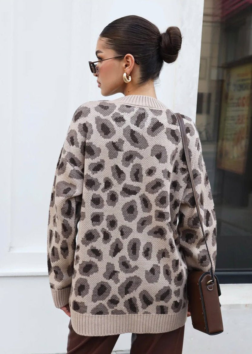 Harmony Leopar Desenli Oversize Kazak