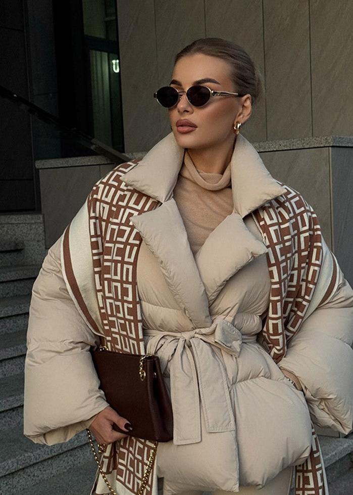 Luxura Kapitone Kuşaklı Puffer Mont