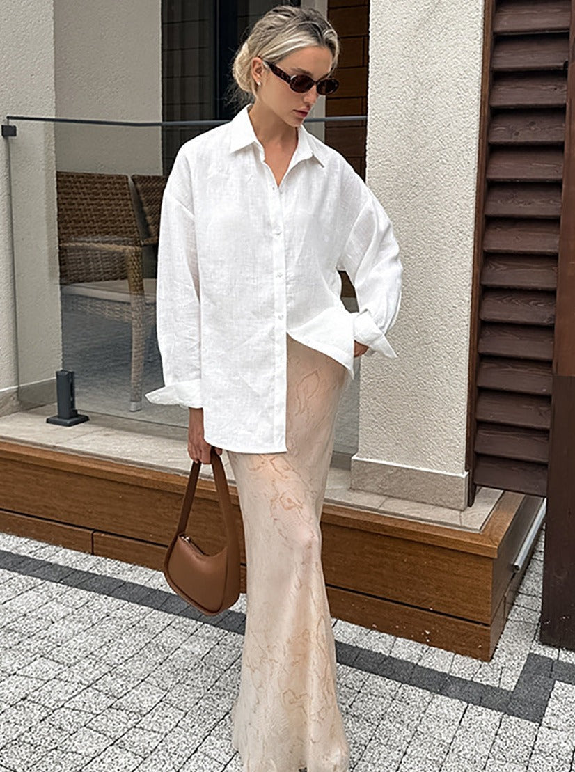 Zari Uzun Kollu Oversize Gömlek - Riosso