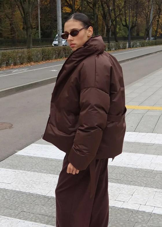 Luxura Kapitone Kuşaklı Puffer Ceket