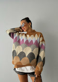 Geometrik Retro Oversize Kazak