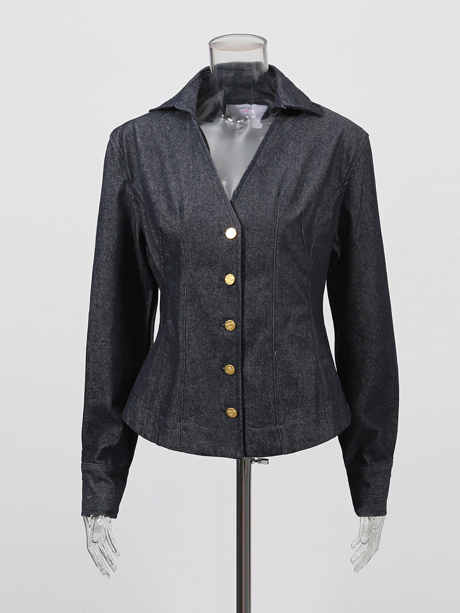 Denim Gömlek Etek Takım