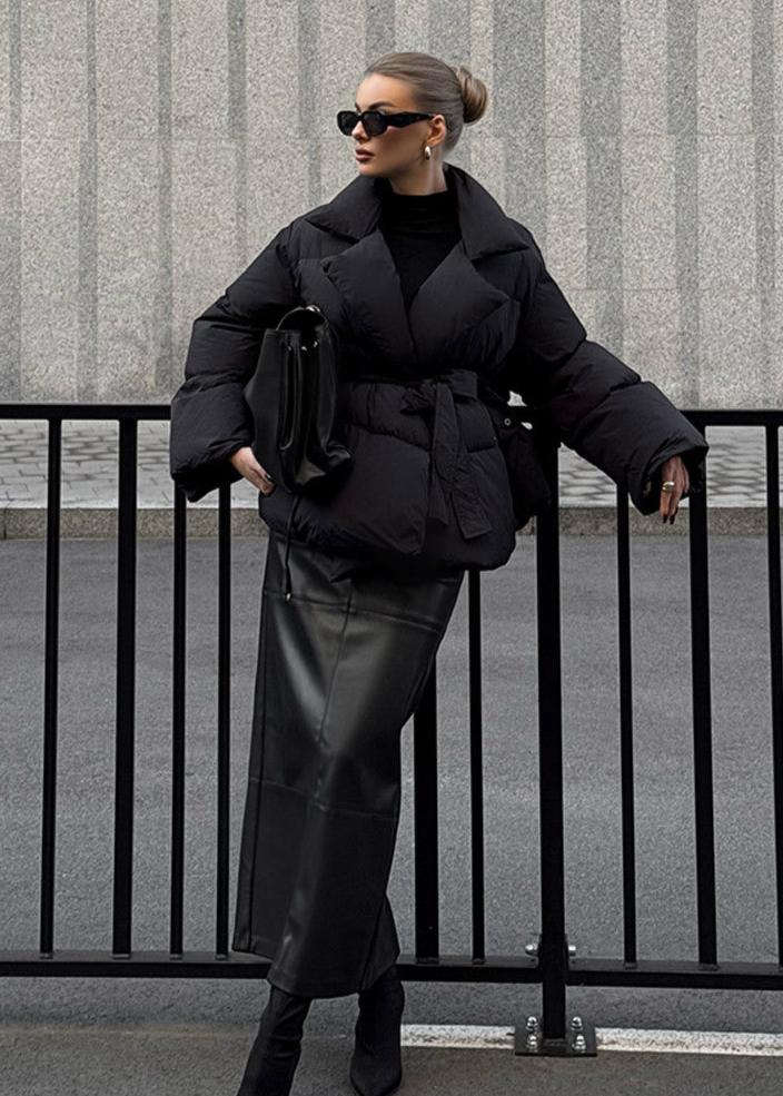 Luxura Kapitone Kuşaklı Puffer Mont