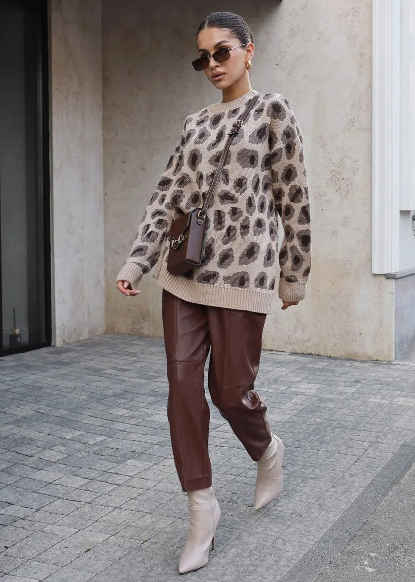 Harmony Leopar Desenli Oversize Kazak