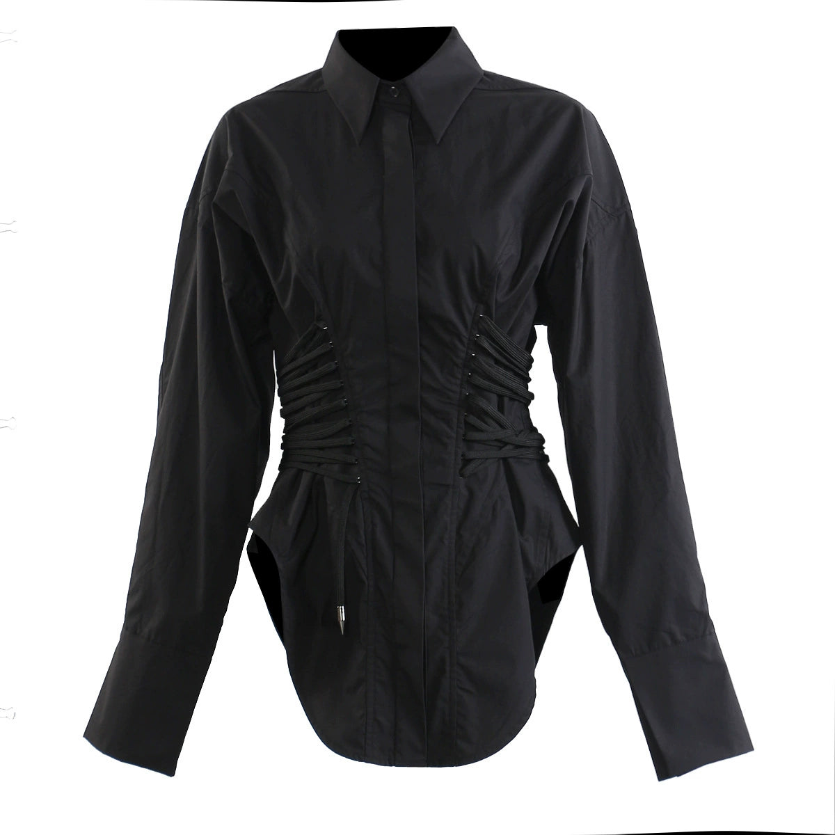 Bérénice Beyaz Kavisli Dantel Detaylı Gömlek