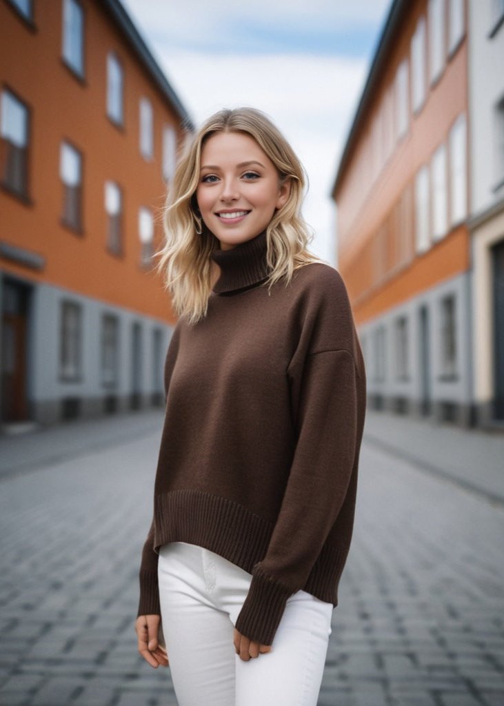 Luxe Nervürlü Balıkçı Yaka Kazak