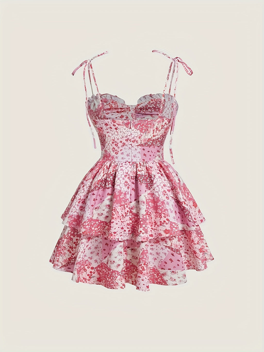 Blossomia Çiçek Desenli Katlı Mini Elbise ®