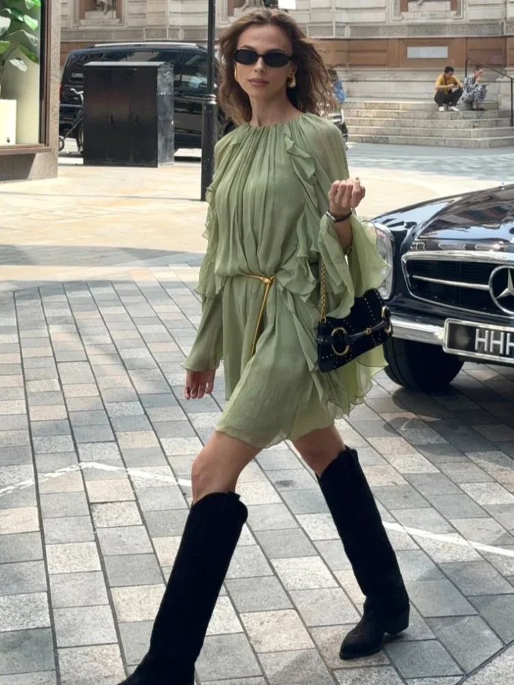 Aurelia Şifon Uçuş Mini Elbise