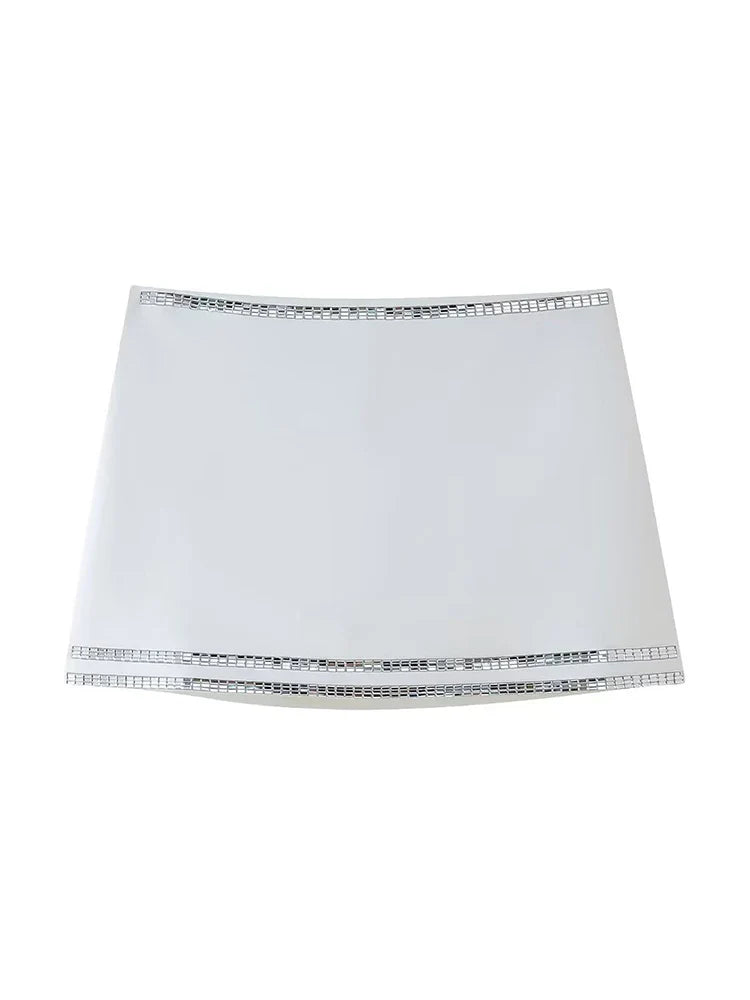 Conjunto Straplez Üst Mini Etek Takım