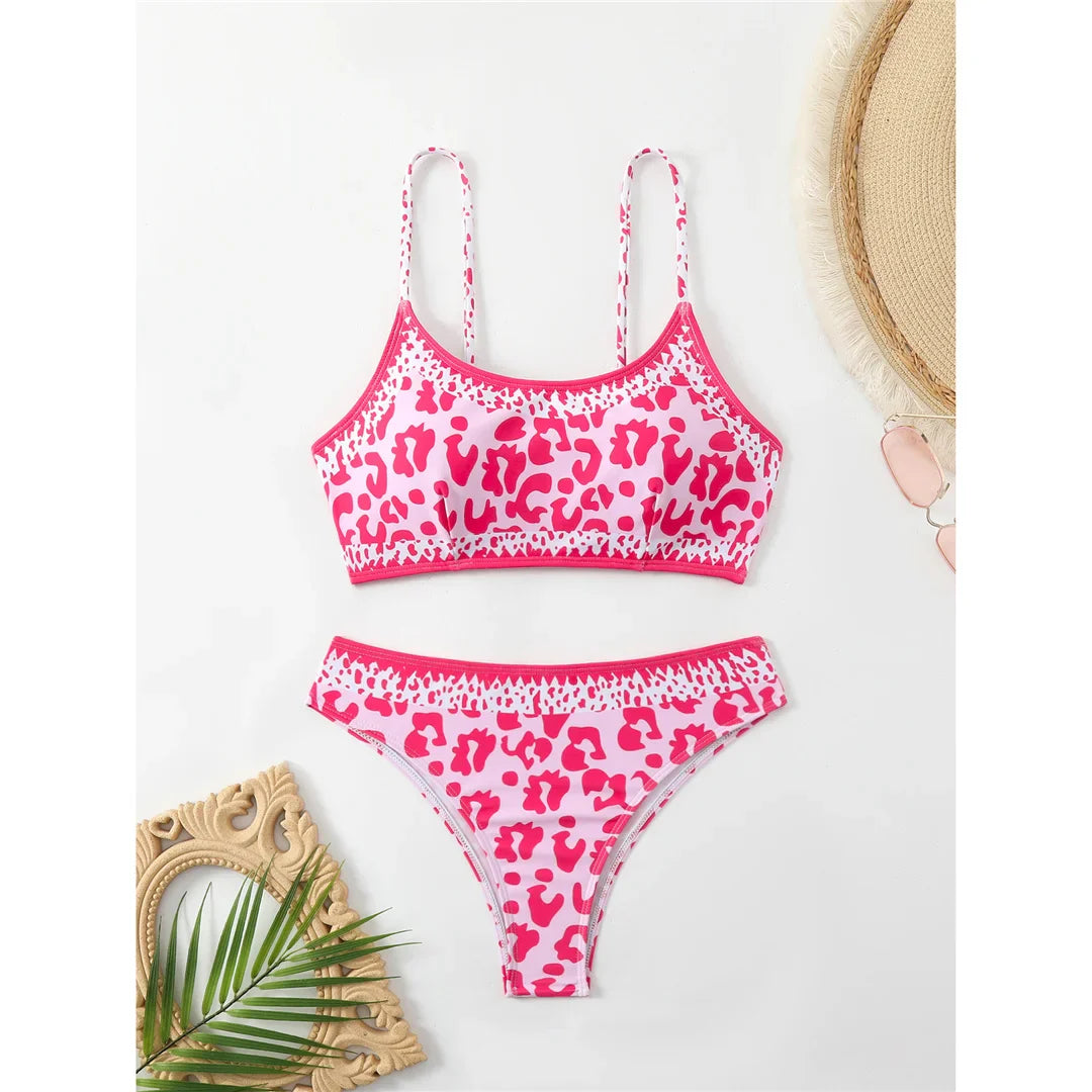 Pembe Leopar Bikini Takımı