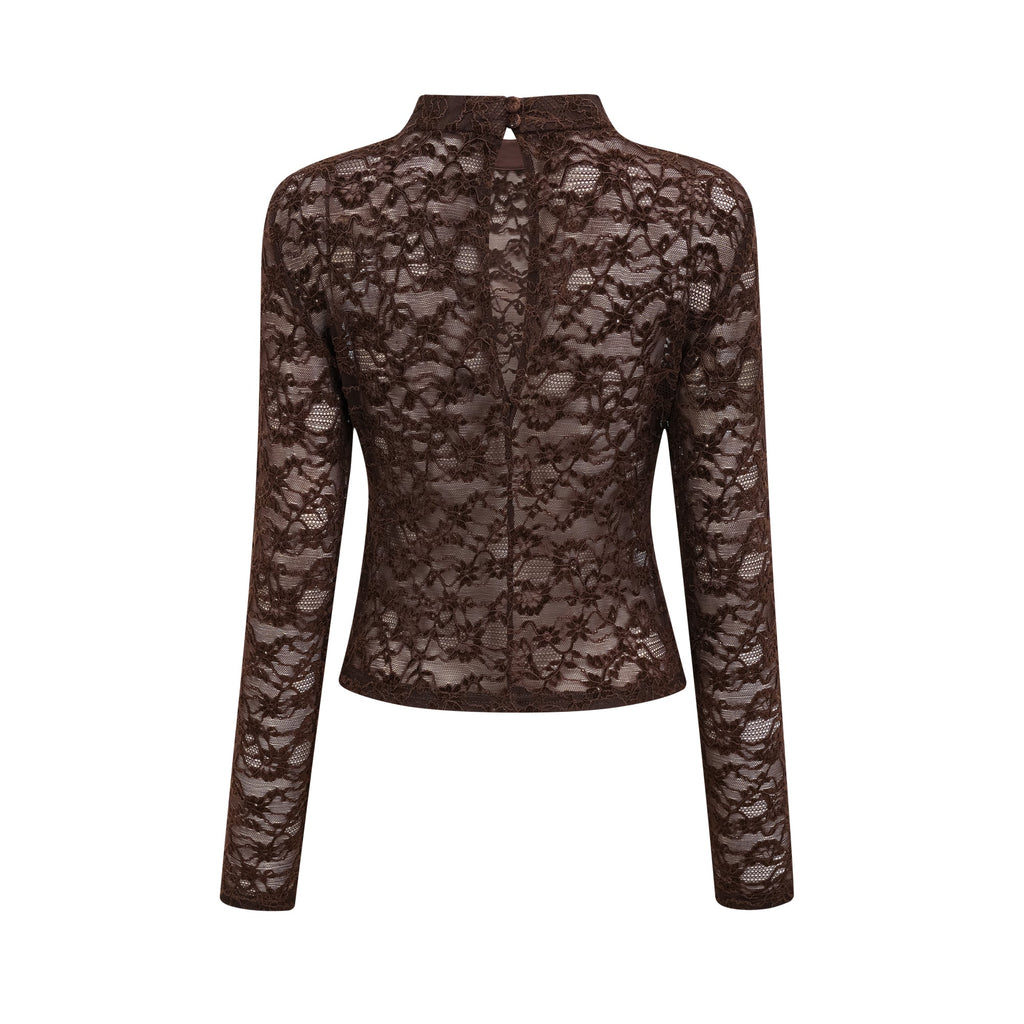 Fleur Güpür Dantelli Kadife Mini Elbise