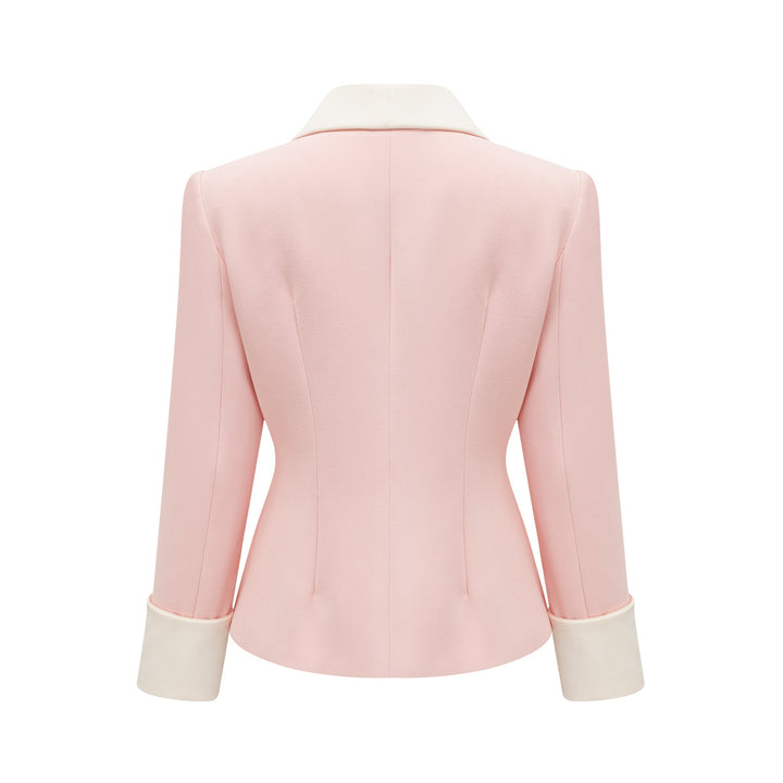 Claretta Renk Bloklu Blazer Ve Pantolon Uyumlu Takım