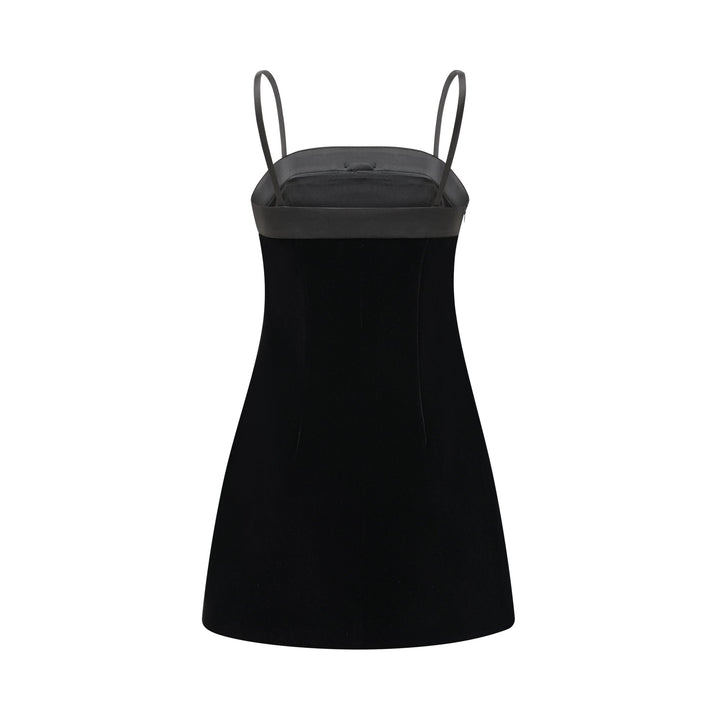 Reeva Fiyonklu Kadife Mini Elbise
