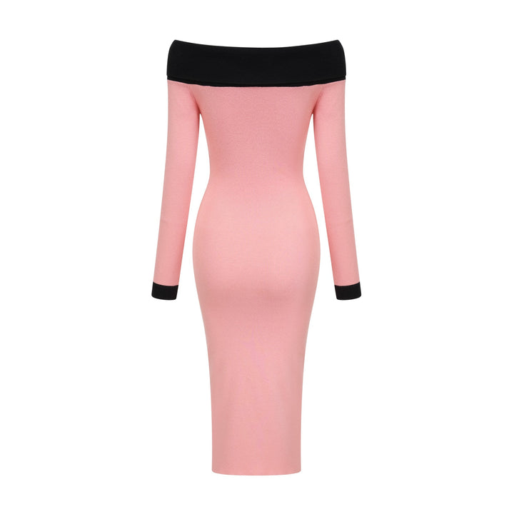 Carine Pembe Midi Elbise