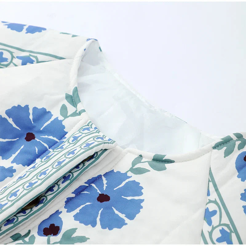 Çiçek Baskı Ceket Mont