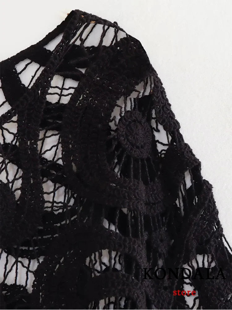 Dantel Örme Uzun Kollu Bluz