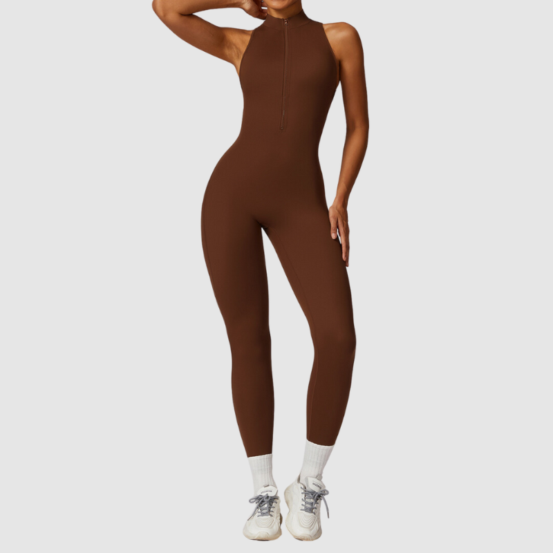 Kolsuz Yüksek Yakalı Bodysuit Tulum