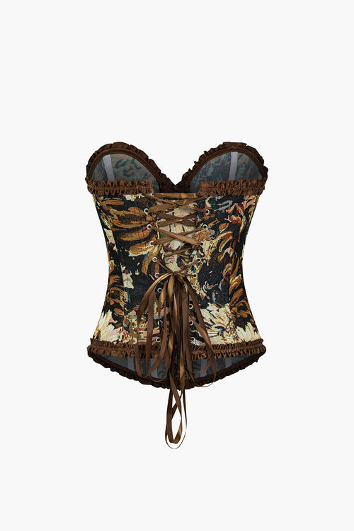 Donna Desenli Straplez Korse Top