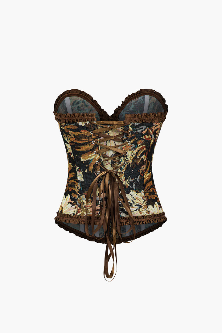 Donna Desenli Straplez Korse Top