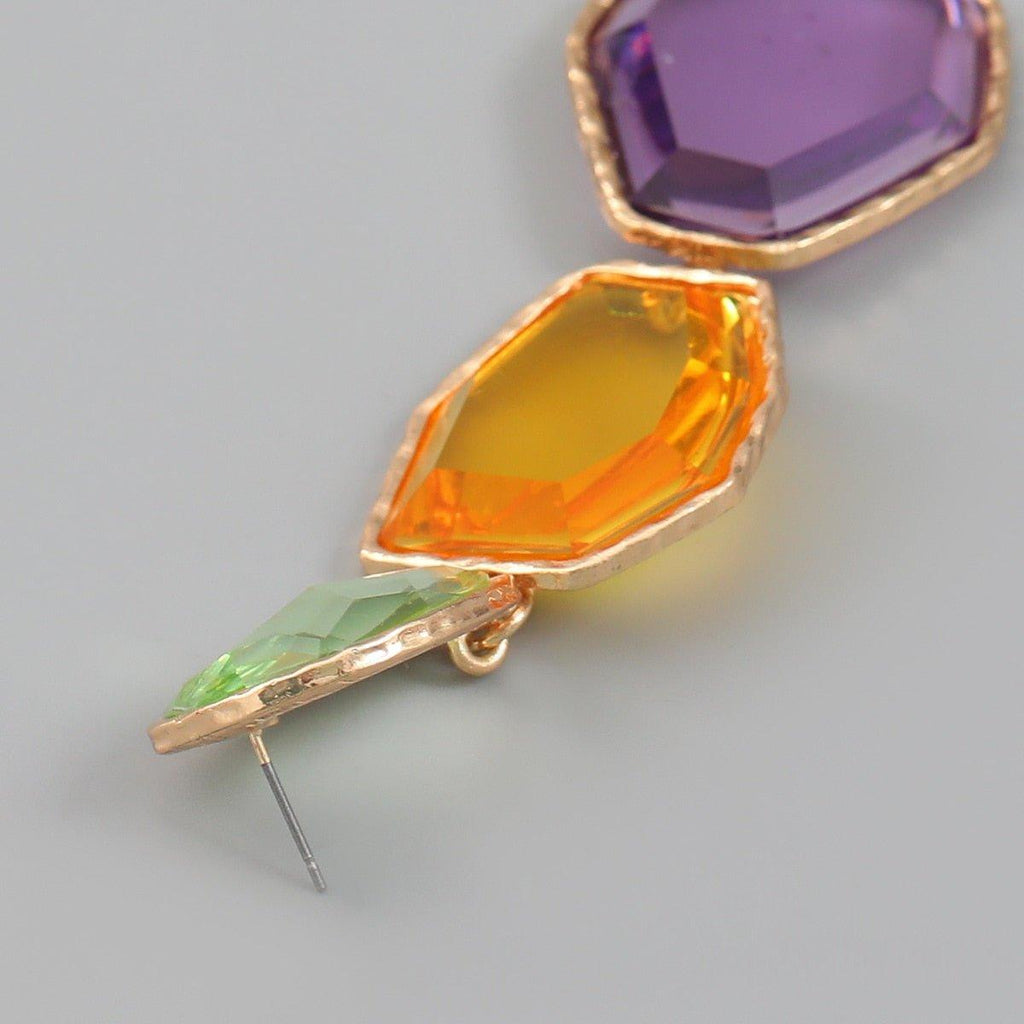 Renkli Taşlı Küpe - Riosso