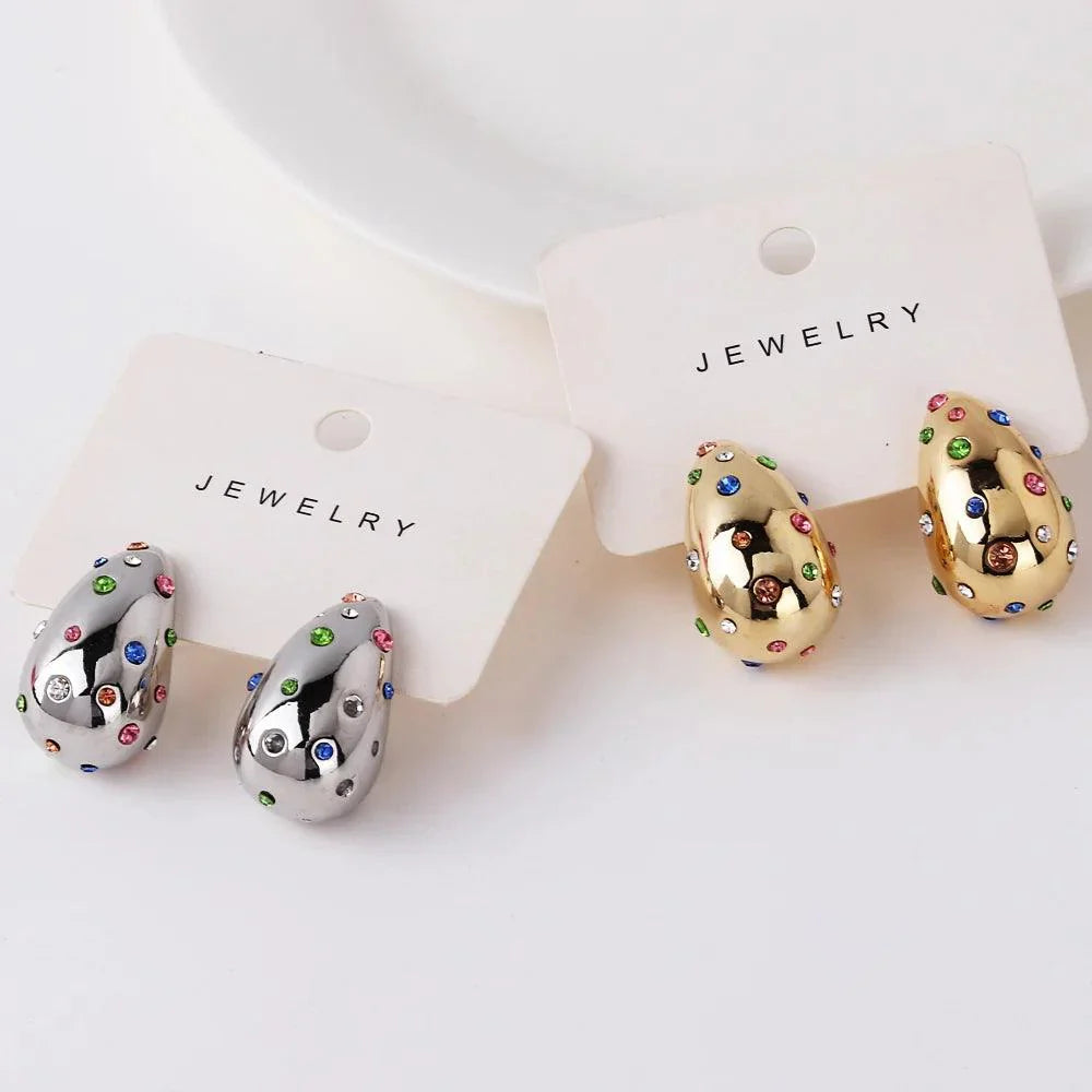 Çok Renkli Damla Küpe - Riosso