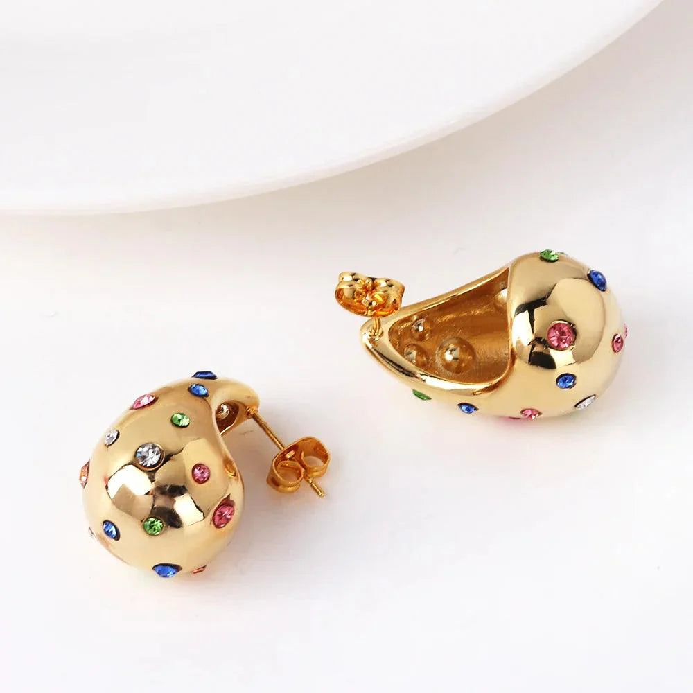 Çok Renkli Damla Küpe - Riosso