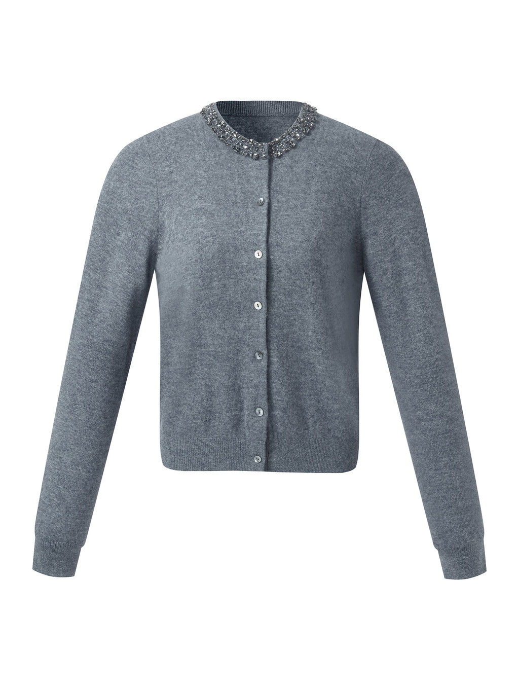 Boncuklu Yuvarlak Yaka Kadın Hırka