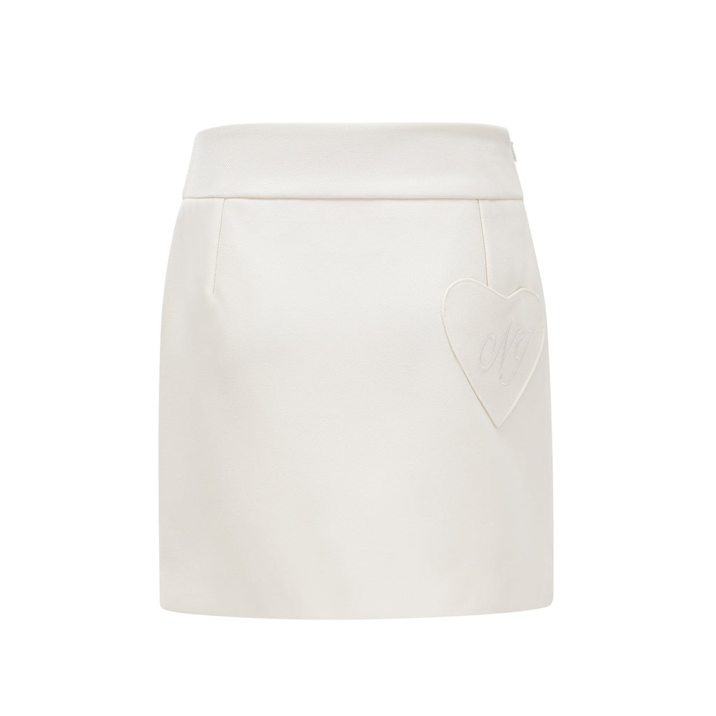 Caitlin Beyaz Suni Kürk Ceket Ve Etek Eşleştirme Seti