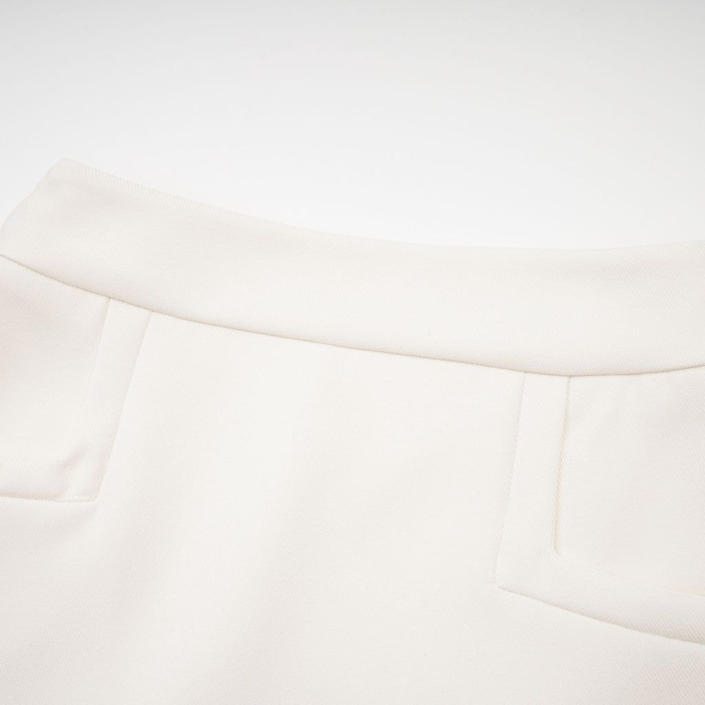 Caitlin Beyaz Suni Kürk Ceket Ve Etek Eşleştirme Seti