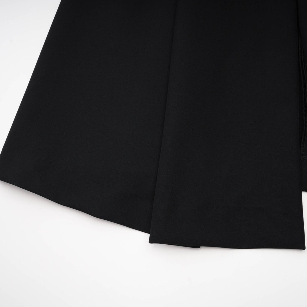 Cendrine Siyah Arkası Açık Pilili Midi Elbise