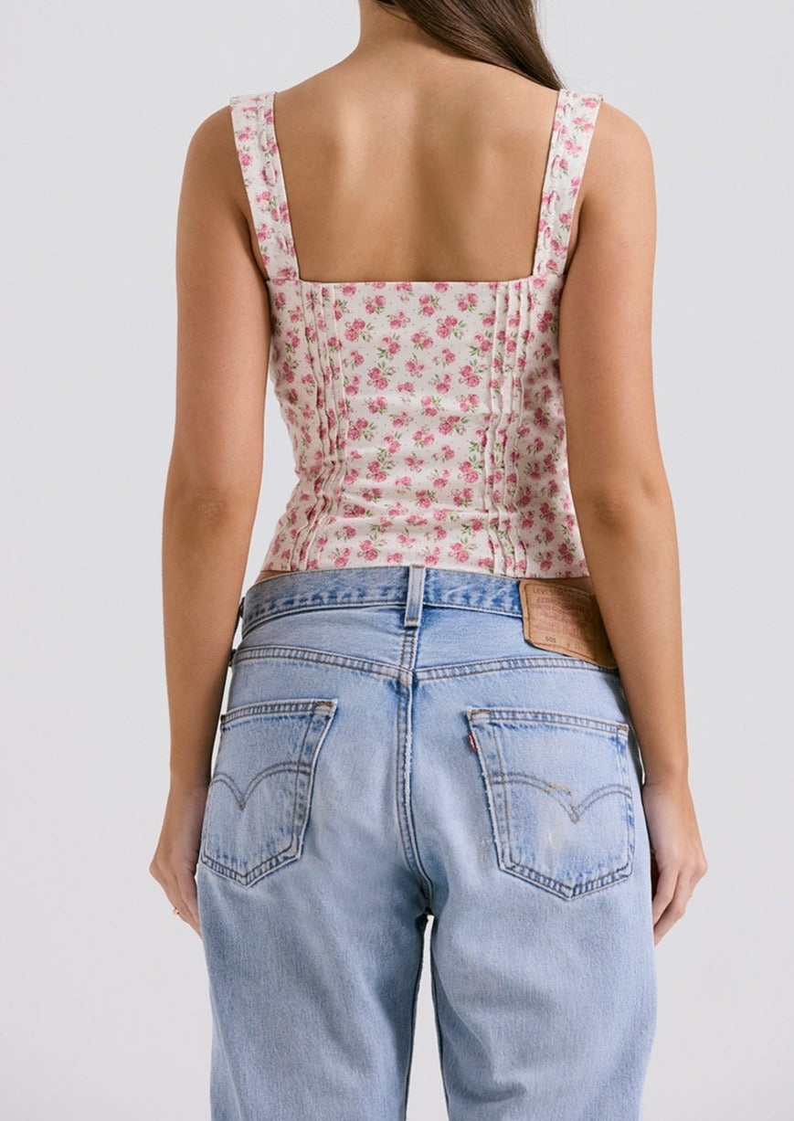 Daniela Çiçek Baskılı Crop Büstiyer