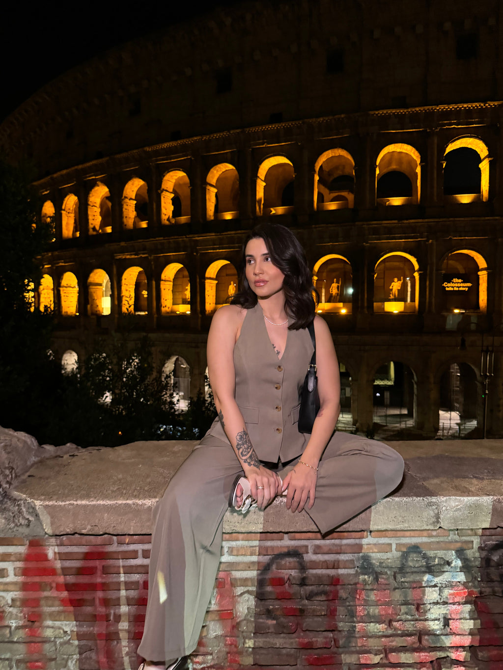 Halter Yaka Yelek ve Pantolon Takımı